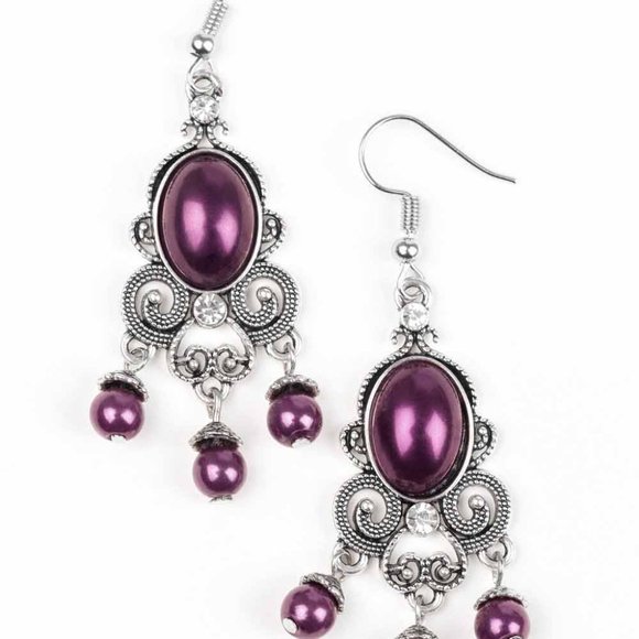 The I Better Get GLOWING - Purple Earrings - Picture 2 of 2
